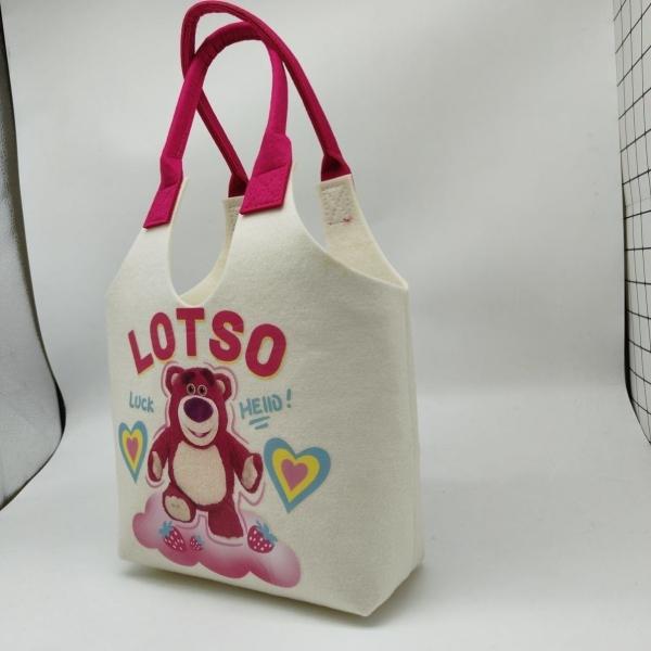 sustainable Eco Friendly Custom Logo Women'S Large Capacity Grocery Felt Bag Reusable Colorful Felt Shopping Tote Bags For Shopping
