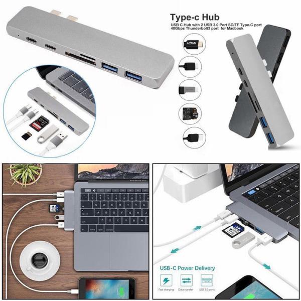 3.1 Type C Hub Dual USB-C HUBs /Card Reader Special for Notebook up to 40GB/s Data Transfer