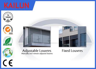 Powder Coating Sun Shade Aluminium Vertical Louvres , Outdoor Aluminium Window Louvres Blinds