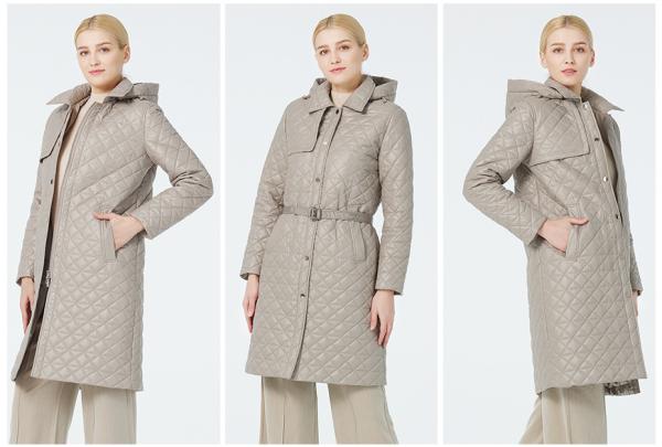 Outside Mid Length Light Spring Coat Elegant Hook Belt  Beige Colour Stylish Spring Jackets