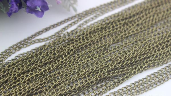 Cheap small 3 mm width iron gold decorative bag accessories metal shoulder chains for handbags