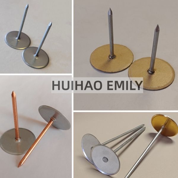 Los pasadores de cabeza de copa recubiertos de cobre de 30 mm se utilizan para sujetar conductos de fibra de vidrio