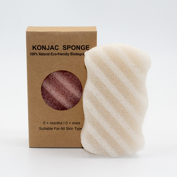 Губка форменного бамбукового угля волны черная Konjac для чувствительной кожи