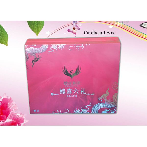 Pantone Red Color Silver Hot Stamping Craft  Cardboard Corrugated Box Printing for Bedding Packaging