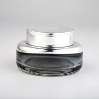Silver Shoulder Glass Cream Jars Oval Glass Container Silkscreen Printing Logo