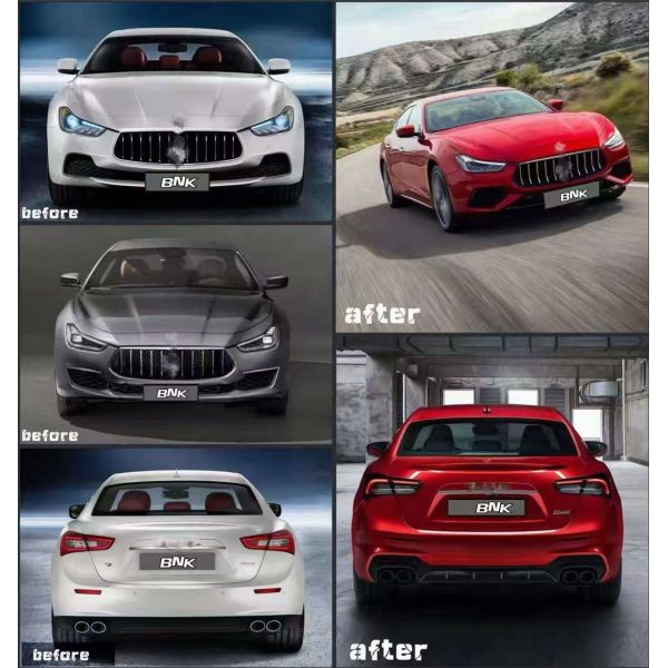 For Maserati Ghibli 2014-2018 Car Modified Front and Rear Bumper Headlight Taillight Trofeo Performance Body Kit