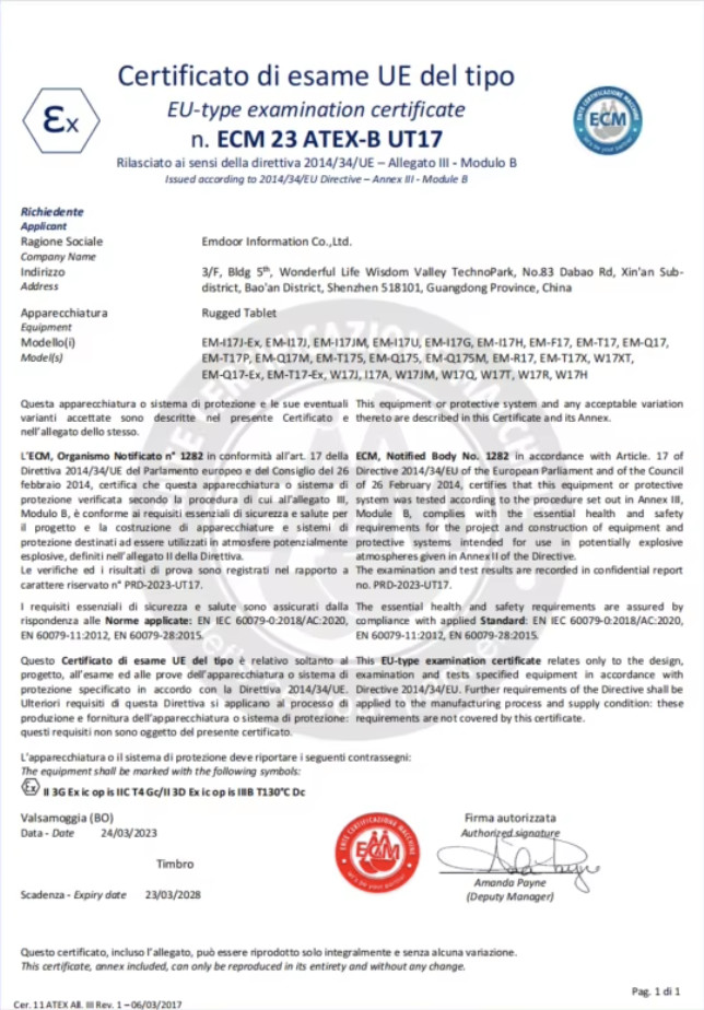 Shenzhen Emdoor Information Co., Ltd Сертификации