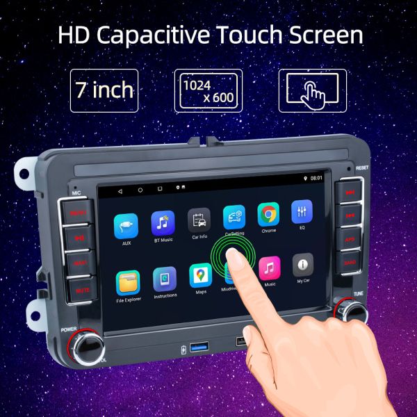 Touch Screen 7'' VW Android Car Stereo 2 Din For VW Skoda Octavia Golf Passat B6 Polo
