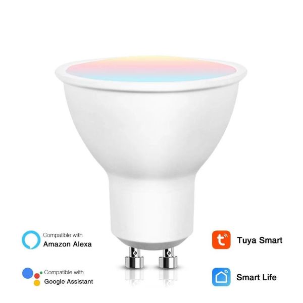CE UKCA Certified 5W 120D Smart Wifi APP Voice Control GU10/MR16 LED Spot Light Hotel