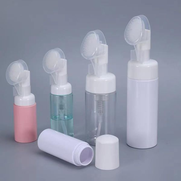 42/410 43/410 Customized Plastic Foaming Pump With Silicone Brush for Facial Skin Clean