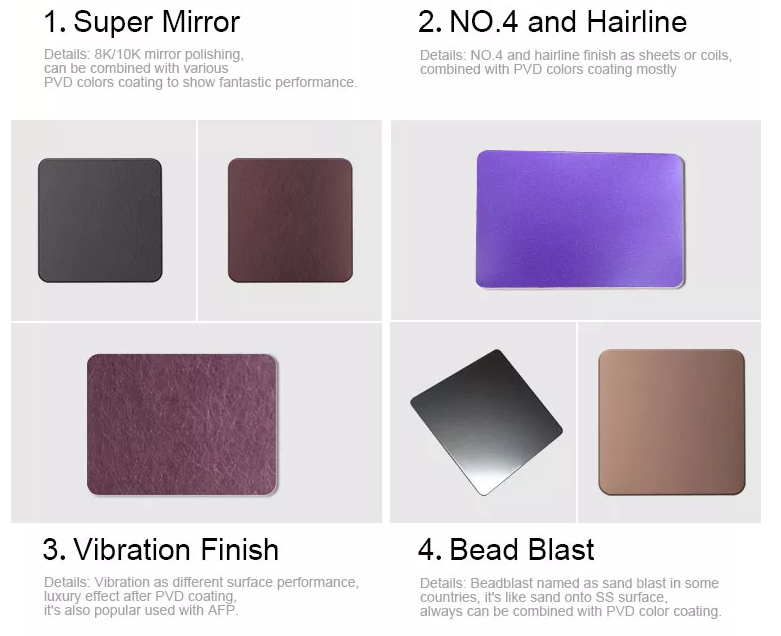 SS Sheet Gold Black 201 Inox 304 Stainless Steel Mirror Sheet For Interior Exterior Decoration