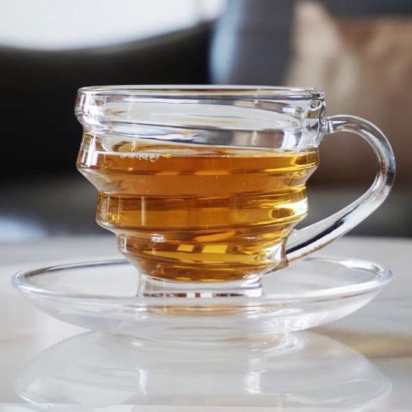 Best selling 6oz  Crystal Clear Transparent Coffee Mug Tea Glass