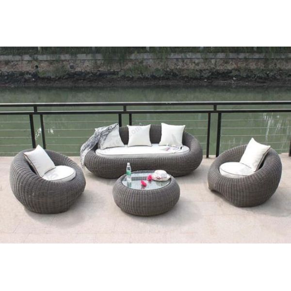 Leisure Aluminium PE Rattan Wicker furniture Outdoor Garden Backyard Sofa sets wicker Patio sofa