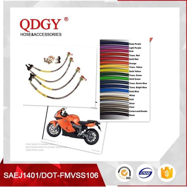 Stainless steel braided brake hose is widely used for any auto, motorcycle, racing cars, beach vehicles, ATV and Scooter