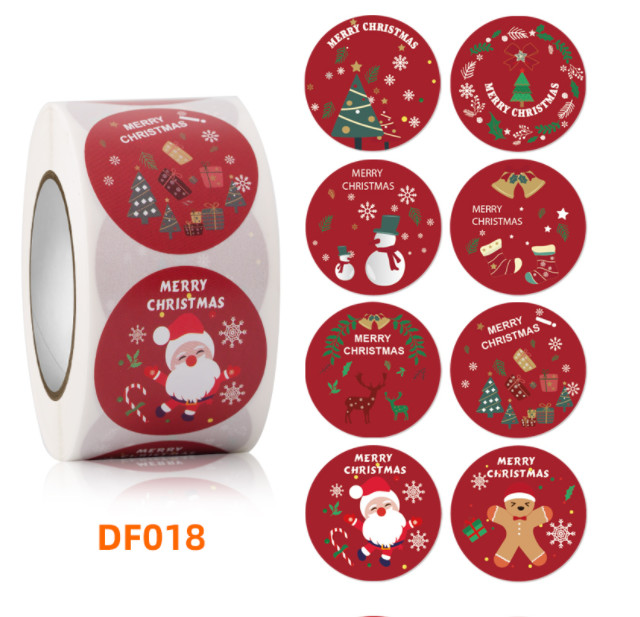 Этикеты винила веселого рождества северного оленя Санта Клауса крена ярлыка CMYK липкие