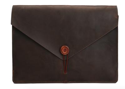 Os documentos genuínos da luva do portátil do estilo do envelope de Brown do tamanho A4 cobrem a luva do envelope do portátil
