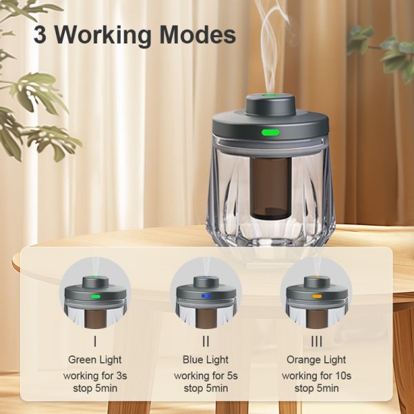 Low Noise Small Portable Battery Operated  Rechargeable Waterless Essential Oil Diffuser Nebulizer Scent for Home,Car,Large Room
