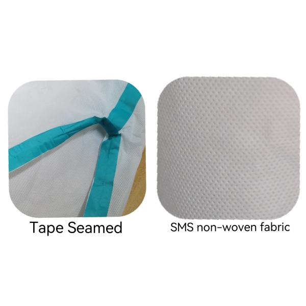 Água resistente Anti-Vírus Proof Químico Capuzado Coverall com faixa de bastão CE OEM aceito