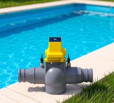 4in Smart Solar-Powered 3-Way PVC  Ball Valve for Automatic Irrigation, Wireless 4G/LoRaWAN APP Control & Water Management