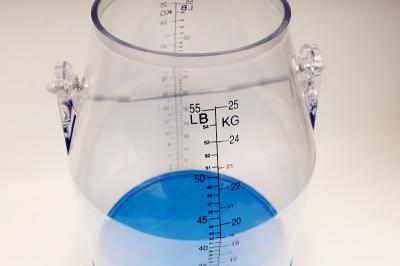Máquina de ordenha de aço inoxidável para laticínios de policarbonato Balde 55LB com balança