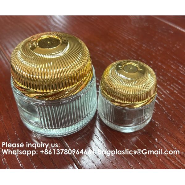 Travel Skincare Cream Jar 10g Refillable Glass Lotion Container With Metal Lid For Middle East Dubai, Small Cosmetic Sample Bottle For Travel Toiletries Organizer