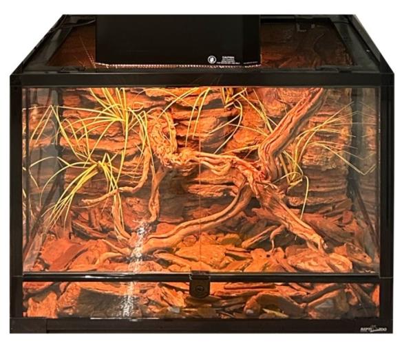 PUハイシミュレーション 3D ビバリアム 岩の背景 爬虫類のための箱装飾