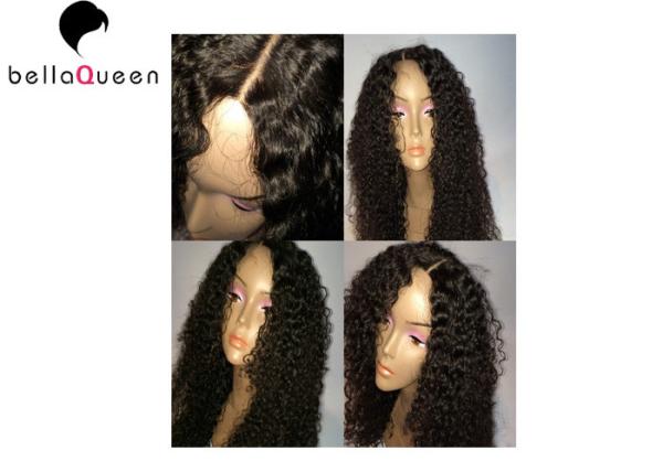 Tangle-Free Curly Women Natural Black Brazilian Human Hair Lace Wigs