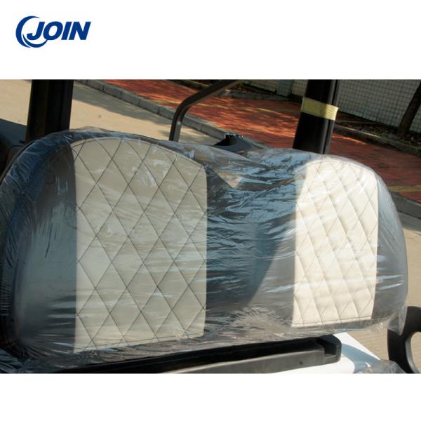 Lozenge Custom Golf Cart Seat Waterproof 2 Seater Cart Black And White