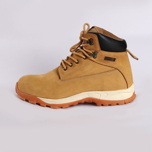 Steel Industry Middle Cut Safety Shoes With Nubuck Cow Leather Upper And EVA Rubber Outsole