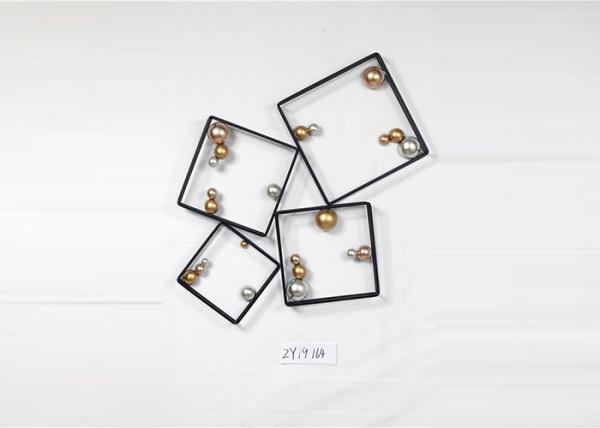 ZY19164 Metal Wall Art Geometric Circular Abstract Modern Cross 37 Inch Black And Gold Color