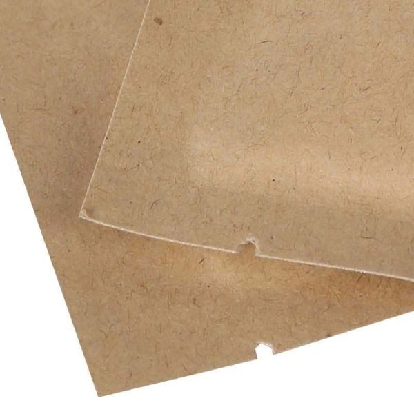 Eco Friendly Satchel Paper Bag Resealable Zipper Kraft Paper Bag Lightproof For Food Storage