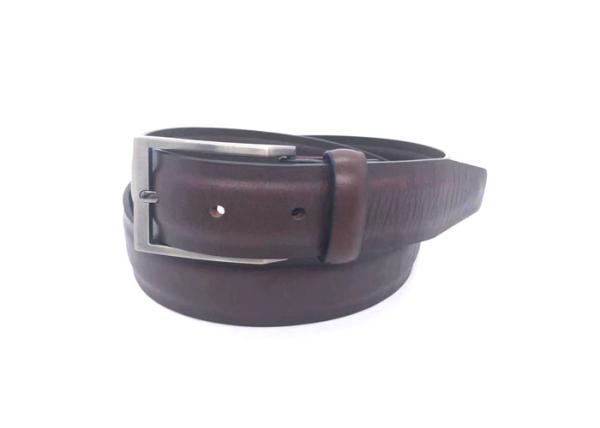 Handmade Genuine 100% Cow Leather Dress Belts For Men Brushed Gunmetal Metal Color