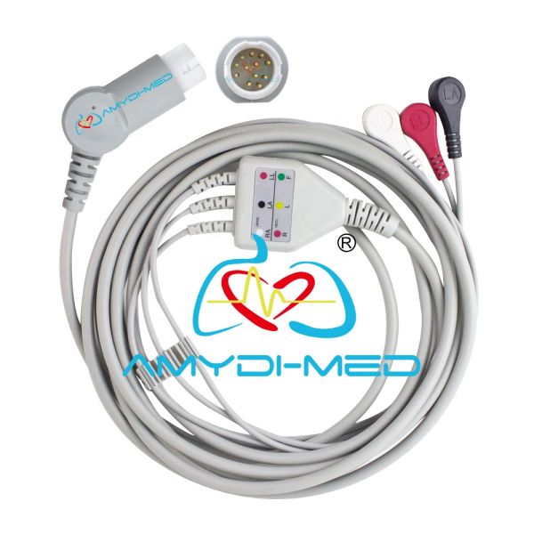 Medical ECG Cables And Leadwires Philips 3 Lead Ecg Cable Newtech M1280A M1722A HP