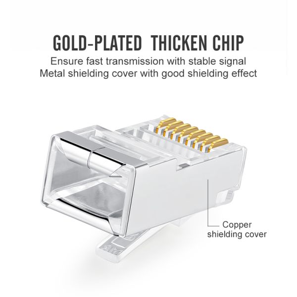 tomada do protetor Cat5e do ftp do conector dos ethernet do conjunto de cabo RJ45 da rede 8C
