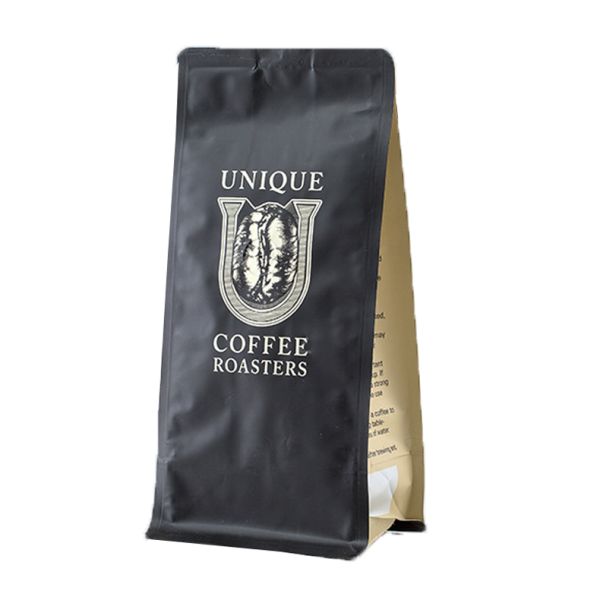 Gravure Printing Sachet Flat Bottom Coffee Pouches Valve