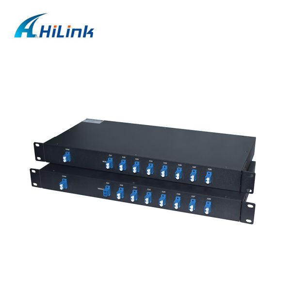 1U Rack Mount 8CH DWDM Mux Demux Dual Fiber ITU Grid With LC UPC