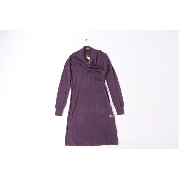 Purple Coral Women'S Long Sleeve Sweater Dress 80% Cotton 20% Wool
