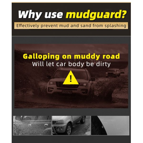 UV Resistant Car Tyre Mudguard Black PVC Mercedes Gla Mud Flaps