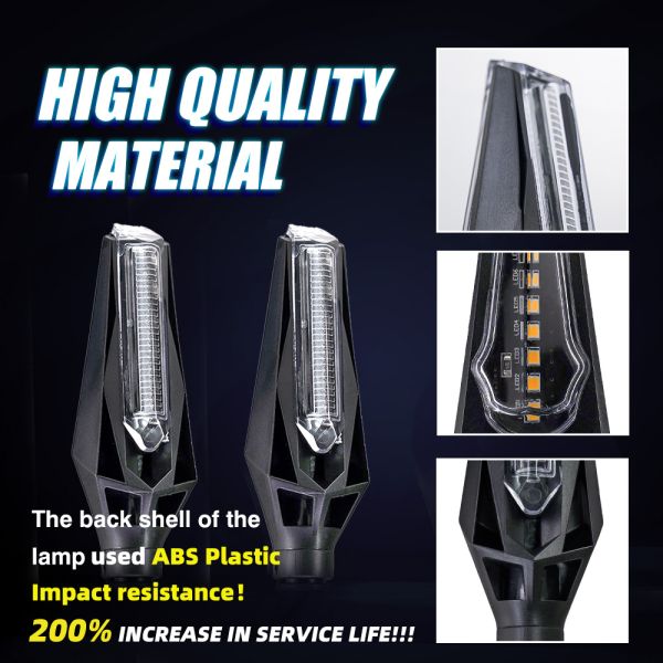 DC12V Motorcycle Turn Indicator Signal Light Fixing Lamp Dynamic Yellow Blue Red White