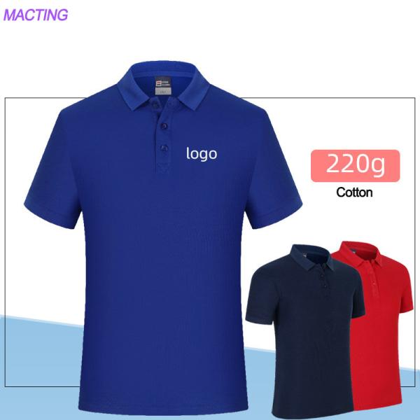 T-shirt de polo de luxo para uniformes de escritório personalizados em algodão de algodão