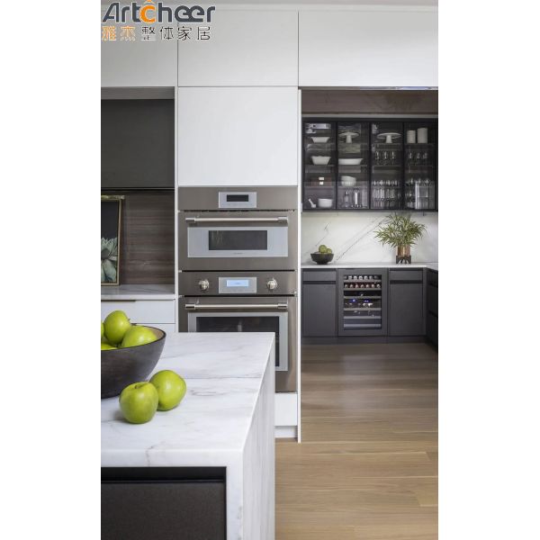 Модульные кухонные шкафы Экологически чистые фанеры для современной виллы