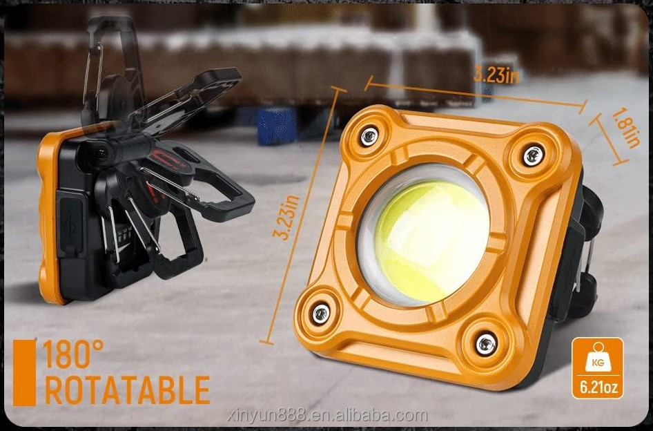Hot Selling Outdoor Emergency MultiFunction Portable Work Led Light Magnetic Rechargeable Led Work Light With Hooks
