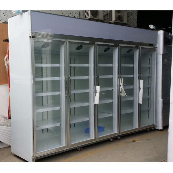 480L 50 / 60hz Commercial Beverage Cooler / Upright Glass Door Chiller