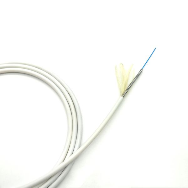 White 1 Core Indoor Outdoor Armored Fiber 1km 3.0mm Stainless Steel G.657A2