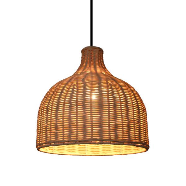 Bamboo Rattan Pendant Lights Round Shape For Indoor Lighting