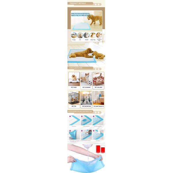 Sustainable and Leak-Proof Disposable Dog Pee Pads Fast Drying Pee Mats for Everyday