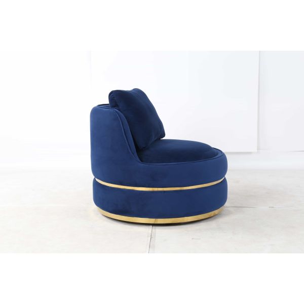 Standard Size Hotel Lobby Furniture Round Rotatable Italian Top Grade Velvet Single Lounge Chair