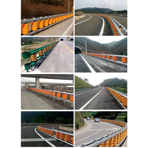 Roadway Traffic Safe Rolling Type Safety Crash Barrier Eva Highway Safety Roller Guardrail