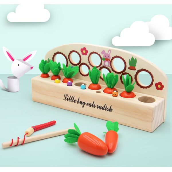 Baby Carrot Harvest Wooden Montessori Toys Matching Game