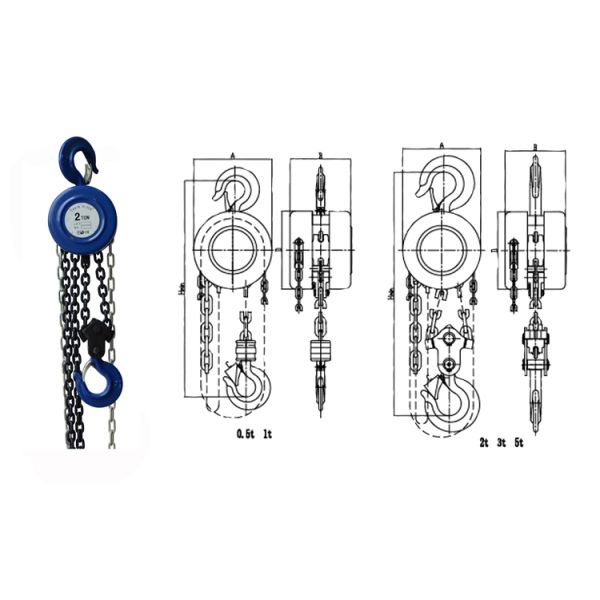 Bloque de cadena de la elevación de la mano simple de acero templado material de Racheted